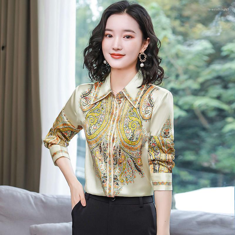 Women' Blouses TingYiLi Retro Floral Print Women Satin Shirts Korean Style Elegant Office Ladies Tops Spring Autumn Long Sleeve Blouse 2XL, Champagne
Women' Blouses TingYiLi Retro Floral Print Women Satin Shirts Korean Style Elegant Office Ladies Tops Spring Autumn Long Sleeve Blouse 2XL, Champagne