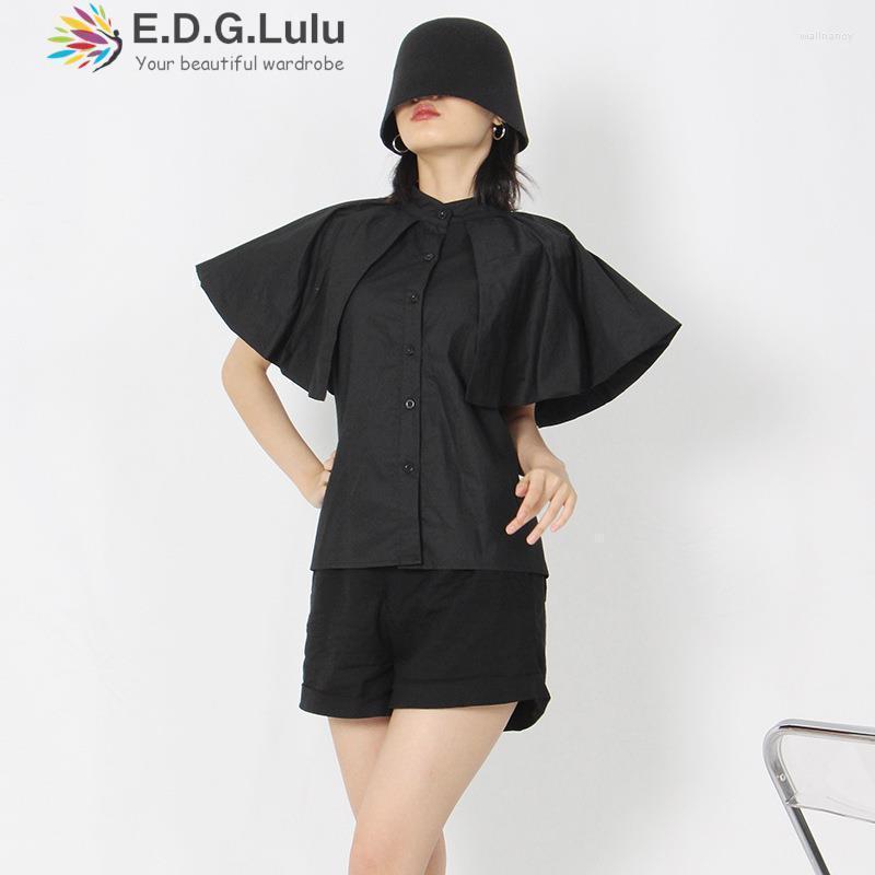 Women's Blouses & Shirts EDGLuLu Casual Design Irregular Short Sleeve Fashion Women 2023 Elegant Summer Stand Collar Black White T-shirt 070
Women's Blouses & Shirts EDGLuLu Casual Design Irregular Short Sleeve Fashion Women 2023 Elegant Summer Stand Collar Black White T-shirt 070