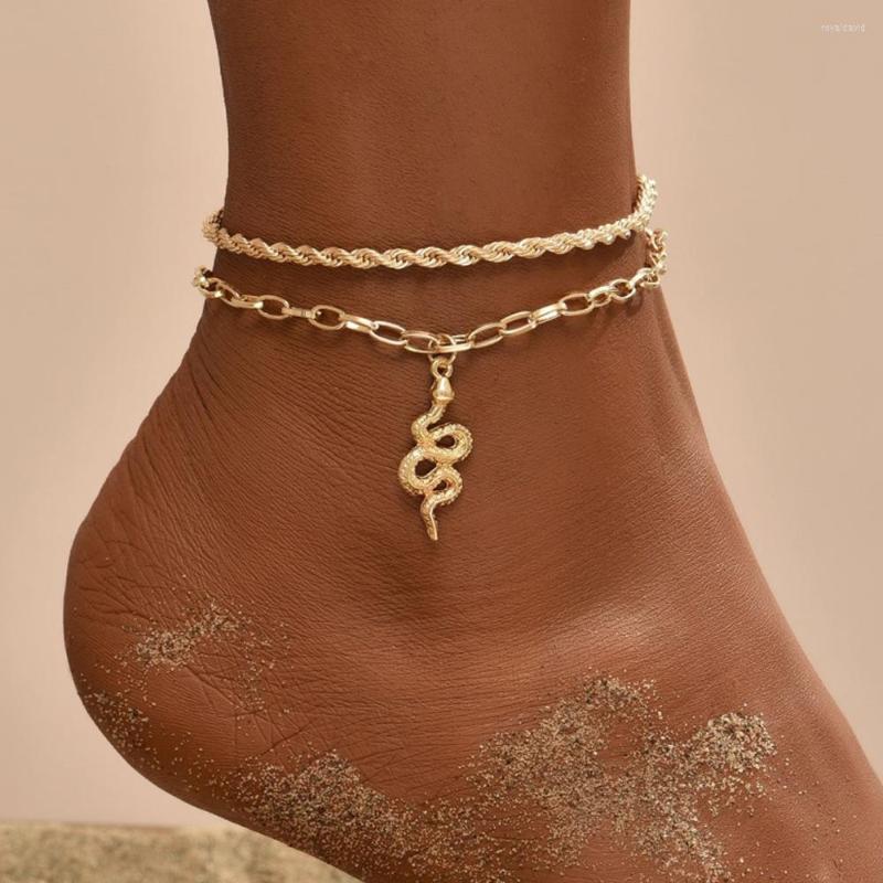 Anklets Fashion Double Layer Anklet Boho Snake Handcuffs Shape Ankle Bracelets Beach Party Foot Chain Accessories For Women Gift Jewelry
Anklets Fashion Double Layer Anklet Boho Snake Handcuffs Shape Ankle Bracelets Beach Party Foot Chain Accessories For Women Gift Jewelry