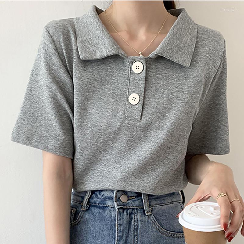 Women' T Shirts Women' 2023 Summer Fashion Turn-down Neck Short Sleeve Loose Tee Shirt Solid Basic Button Thin Casual Top Female, Gray
Women' T Shirts Women' 2023 Summer Fashion Turn-down Neck Short Sleeve Loose Tee Shirt Solid Basic Button Thin Casual Top Female, Gray