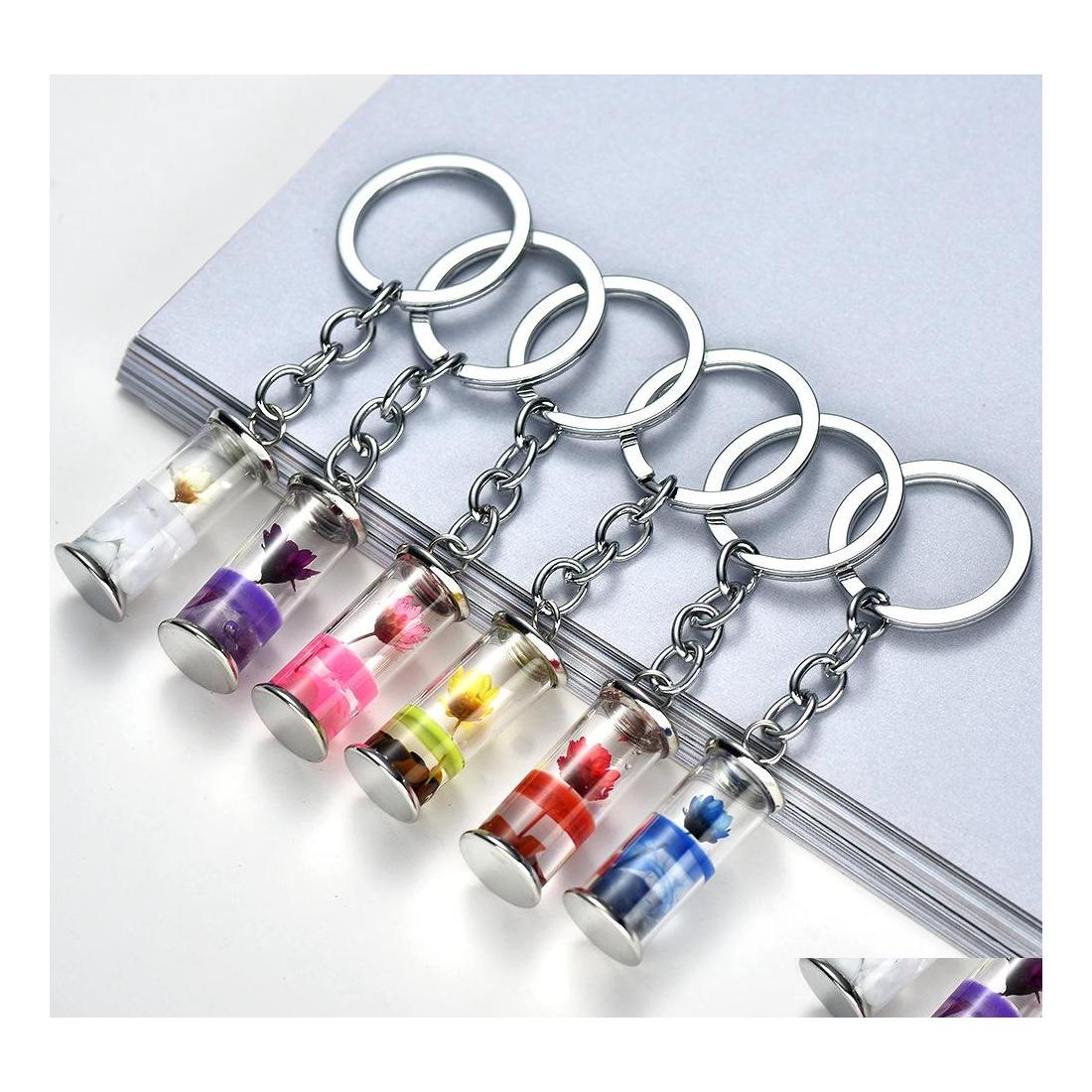 Key Rings Fashion Jewelry Bottle Pendant Chain Glass Dry Flower Keychains Ring Drop Delivery Dhqdv
Key Rings Fashion Jewelry Bottle Pendant Chain Glass Dry Flower Keychains Ring Drop Delivery Dhqdv