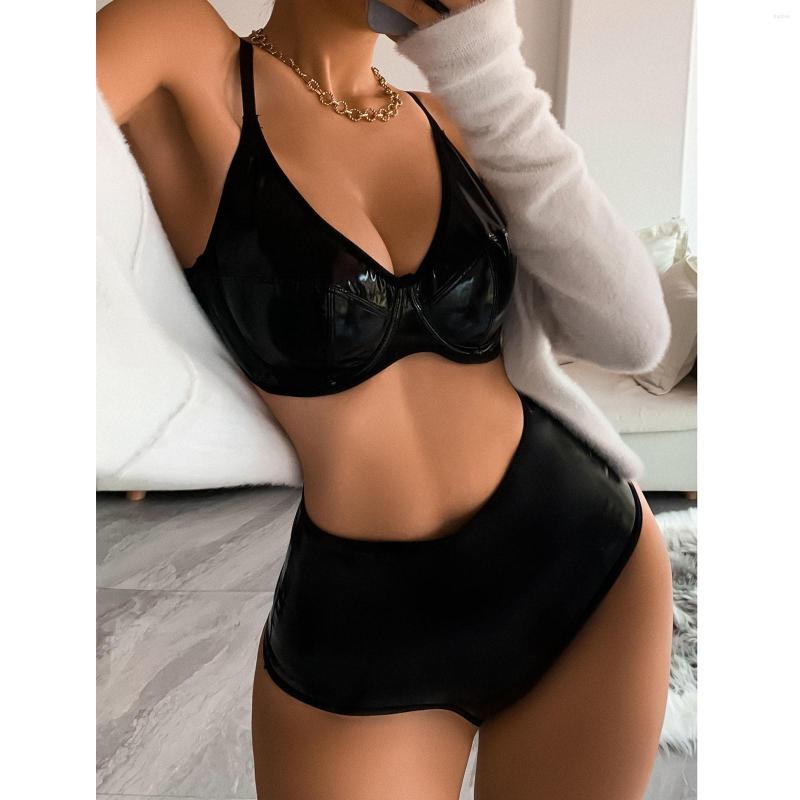 Bras Sets Erotic Underwear Women Leather Bra Brief Set 2 Piece Sexy Cosplay Sleepwear Lingerie
Bras Sets Erotic Underwear Women Leather Bra Brief Set 2 Piece Sexy Cosplay Sleepwear Lingerie