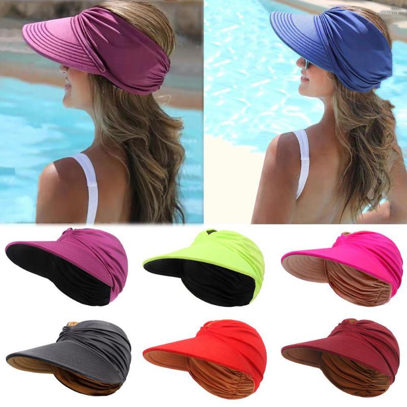 Wide Brim Hats Summer Visor Hat Flexible Double-sided Sun Protection Anti-UV Beach Cap Fashion Travel Baseball For Women, Wine red-coffee
Wide Brim Hats Summer Visor Hat Flexible Double-sided Sun Protection Anti-UV Beach Cap Fashion Travel Baseball For Women, Wine red-coffee
