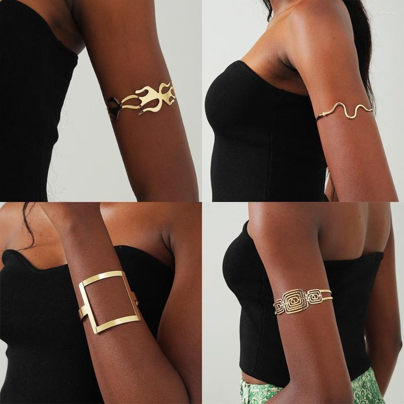 Bangle Punk Gold Color Hollow Wide Cuff Bracelets Bangles For Women Creative Metal Geometric Open Arm Armlet Fashion Jewelry
Bangle Punk Gold Color Hollow Wide Cuff Bracelets Bangles For Women Creative Metal Geometric Open Arm Armlet Fashion Jewelry