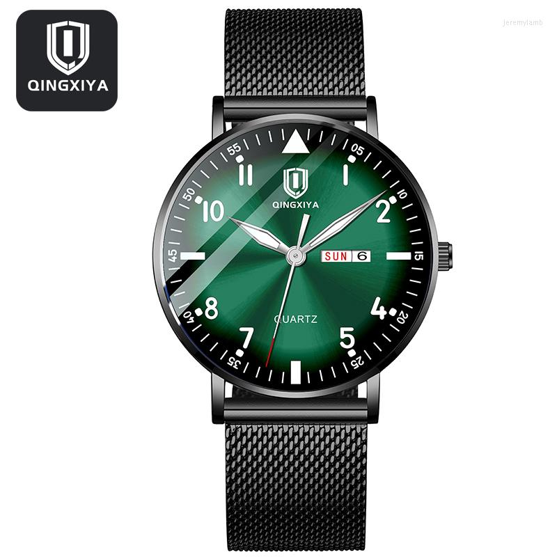Wristwatches QINGXIYA Men Watch Fashion Casual Business Watches Black Mesh Belt Luminous Waterproof Weekly Calendar Display Quartz 6016
Wristwatches QINGXIYA Men Watch Fashion Casual Business Watches Black Mesh Belt Luminous Waterproof Weekly Calendar Display Quartz 6016