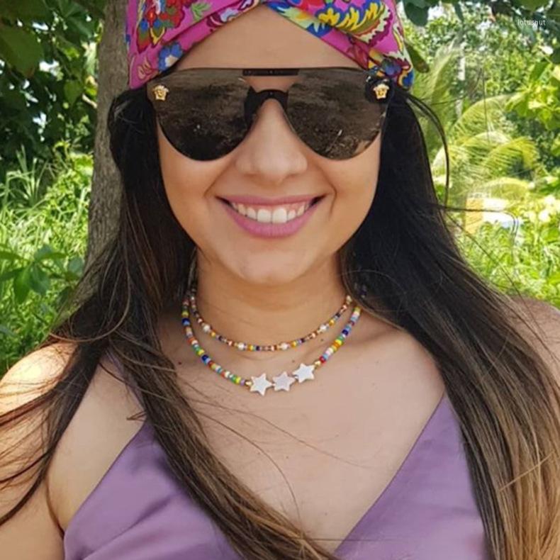 Choker Handmades Colored Glass Bead Necklace Elegant Women Bohemian Style Five Pointeds Star Charm Cocktail Jewelry
Choker Handmades Colored Glass Bead Necklace Elegant Women Bohemian Style Five Pointeds Star Charm Cocktail Jewelry