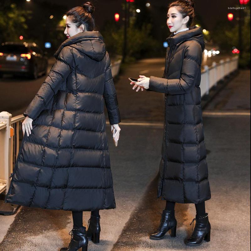 Women's Trench Coats Cotton Padded Women's Winter Long Knee Down Jacket With Hat Thickened And Slim, Black
Women's Trench Coats Cotton Padded Women's Winter Long Knee Down Jacket With Hat Thickened And Slim, Black