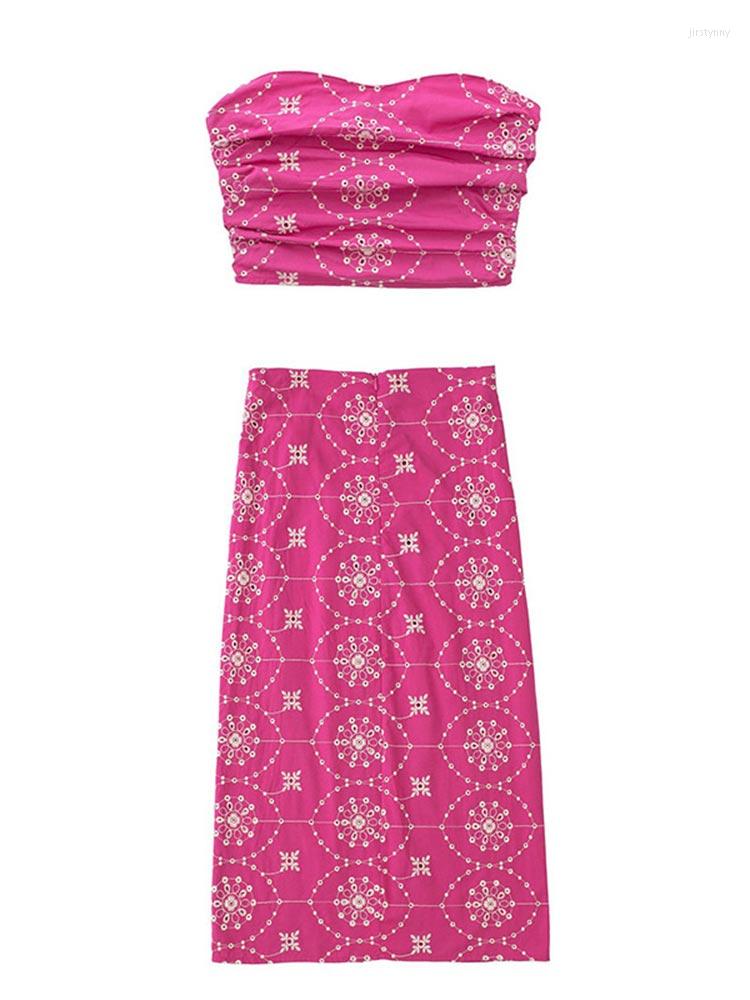 Work Dresses Hollow Embroidered Tube Top And Skirt Two Piece Set For Women Casual Cropped Tops Midi Suits 2023 Summer Female Outfits
Work Dresses Hollow Embroidered Tube Top And Skirt Two Piece Set For Women Casual Cropped Tops Midi Suits 2023 Summer Female Outfits