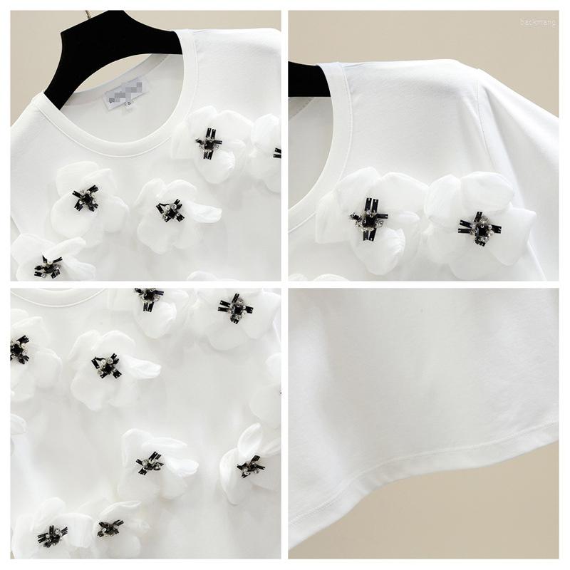 Women' T Shirts Industry Beads Heavy Diamond Sweet 3D Flower White T-shirt Women 2023 Summer Crew Neck Short Sleeve Tshirt Basic Shirt Top
Women' T Shirts Industry Beads Heavy Diamond Sweet 3D Flower White T-shirt Women 2023 Summer Crew Neck Short Sleeve Tshirt Basic Shirt Top