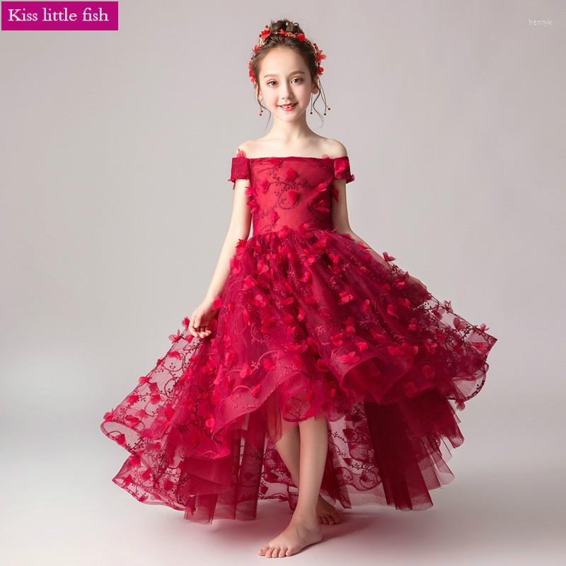 Girl Dresses Flower Girls For Party And Wedding Pageant Ball Gown High Low Fromal Dress, Dark red
Girl Dresses Flower Girls For Party And Wedding Pageant Ball Gown High Low Fromal Dress, Dark red