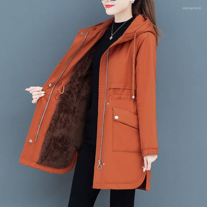 Women's Trench Coats Plus Velvet Thick Warm Jacket Women 2023 Autumn Winter Cotton Hooded Loose Parkas Coat Casual Female Parka Outwear, Orange
Women's Trench Coats Plus Velvet Thick Warm Jacket Women 2023 Autumn Winter Cotton Hooded Loose Parkas Coat Casual Female Parka Outwear, Orange