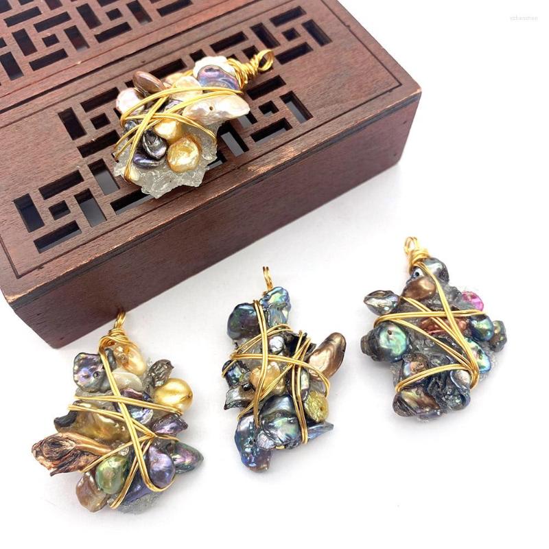 Pendant Necklaces 1pc Natural Freshwater Pearl Irregular Paste Colorful Pearls Hand-wound Copper Necklace Jewelry Charm Making
Pendant Necklaces 1pc Natural Freshwater Pearl Irregular Paste Colorful Pearls Hand-wound Copper Necklace Jewelry Charm Making