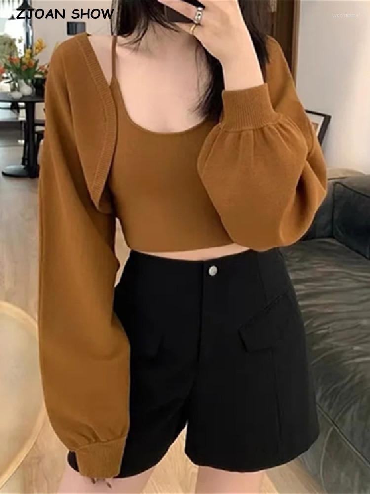 Women' Knits 2023 Korea Style Vintage Solid Color Knitted Cape Cardigan O Neck Tank Top Open Stitching Cropped Sweater Shawl 2 Pieces 1 Set, Black
Women' Knits 2023 Korea Style Vintage Solid Color Knitted Cape Cardigan O Neck Tank Top Open Stitching Cropped Sweater Shawl 2 Pieces 1 Set, Black