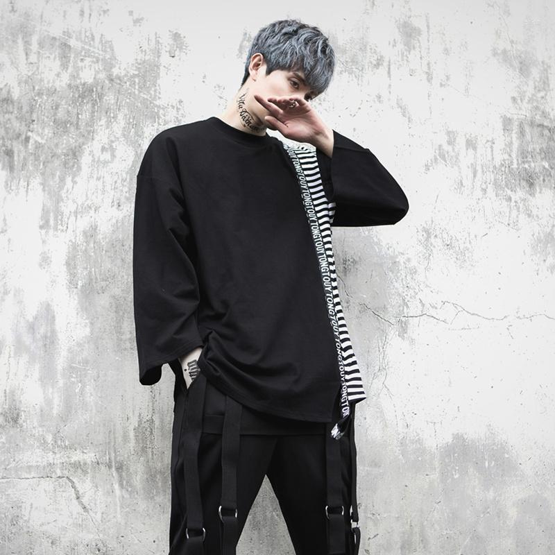Men's T Shirts High Street Long Sleeve Mens Loose Shirt Hiphop Style Patchwork Striped Black Spring Autumn
Men's T Shirts High Street Long Sleeve Mens Loose Shirt Hiphop Style Patchwork Striped Black Spring Autumn