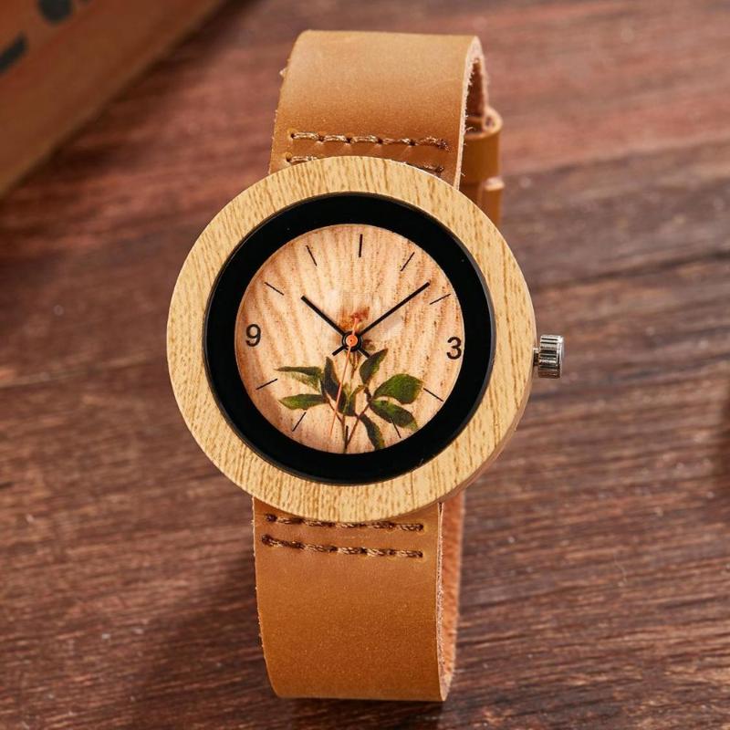 Wristwatches Fashion Women Wood Watch Leather Band Flower Analog Quartz Men Wrist Watches Reloj De Bambu Mujer Male Bamboo Montre Homme, W271-3
Wristwatches Fashion Women Wood Watch Leather Band Flower Analog Quartz Men Wrist Watches Reloj De Bambu Mujer Male Bamboo Montre Homme, W271-3