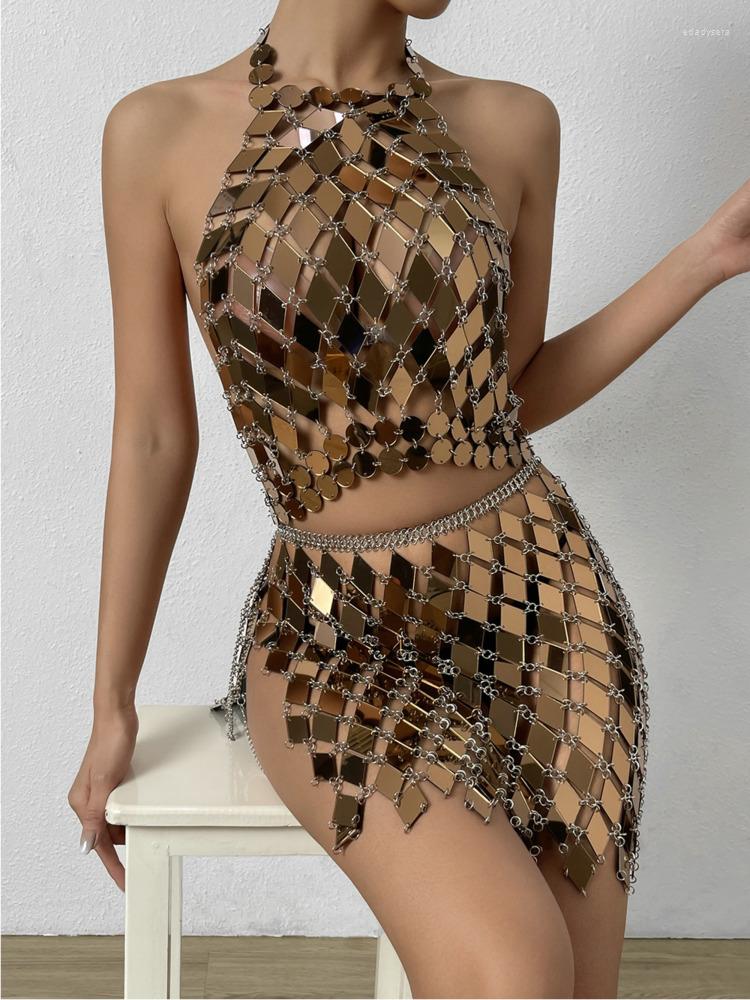 Work Dresses SRUBY Women Street Hipster Two-piece Sexy Brown Acrylic Halter Tank Top Short Skirt Set 2023 Fall
Work Dresses SRUBY Women Street Hipster Two-piece Sexy Brown Acrylic Halter Tank Top Short Skirt Set 2023 Fall