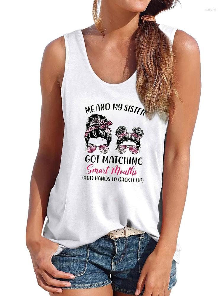 Women' Tanks Me And My Sister Got Matching Smart Mouths Print Women Tank Tops Round Neck Sleeveless Summer Top Funny Casual T Shirt, Black
Women' Tanks Me And My Sister Got Matching Smart Mouths Print Women Tank Tops Round Neck Sleeveless Summer Top Funny Casual T Shirt, Black