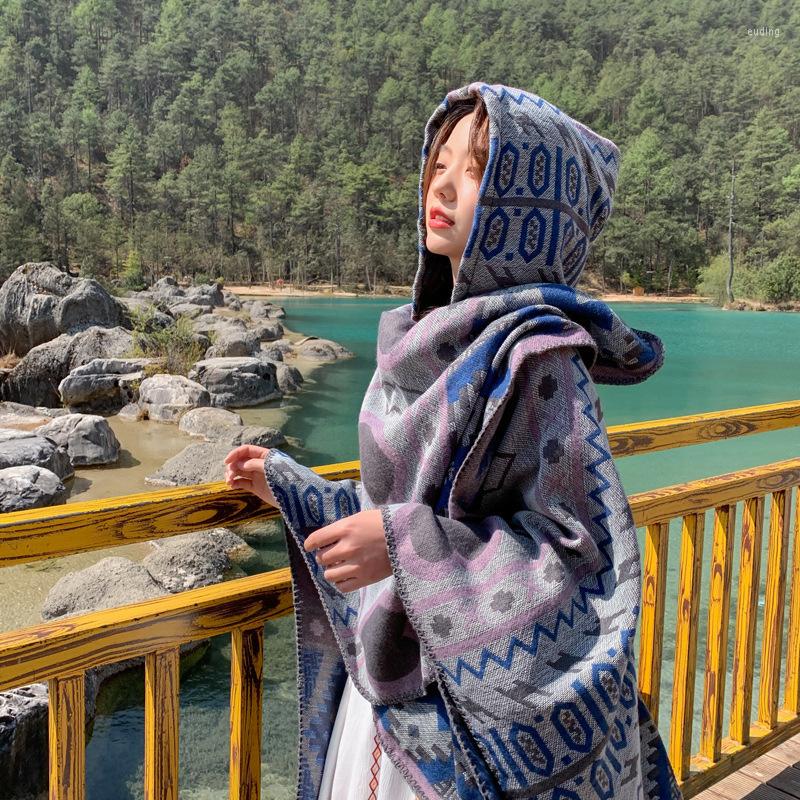 Scarves Imitation Cashmere Women Double Sided Hooded Scarf Winter Luxury Shawl Lady Wrap Blanket Pashmina Pocket Muslim Warm Hijab
Scarves Imitation Cashmere Women Double Sided Hooded Scarf Winter Luxury Shawl Lady Wrap Blanket Pashmina Pocket Muslim Warm Hijab
