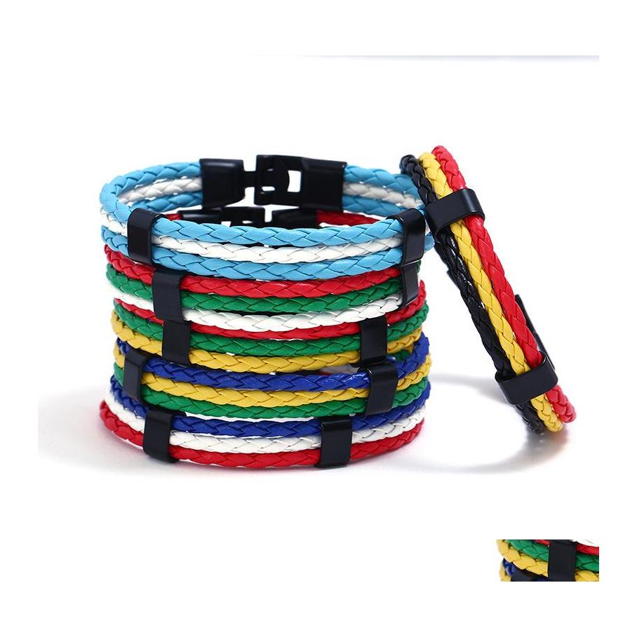 Charm Bracelets Fashion Handmade Woven Male Women Leather Bracelet Men Bangle Wholesale Jewelry Gift Drop Delivery Otifw
Charm Bracelets Fashion Handmade Woven Male Women Leather Bracelet Men Bangle Wholesale Jewelry Gift Drop Delivery Otifw