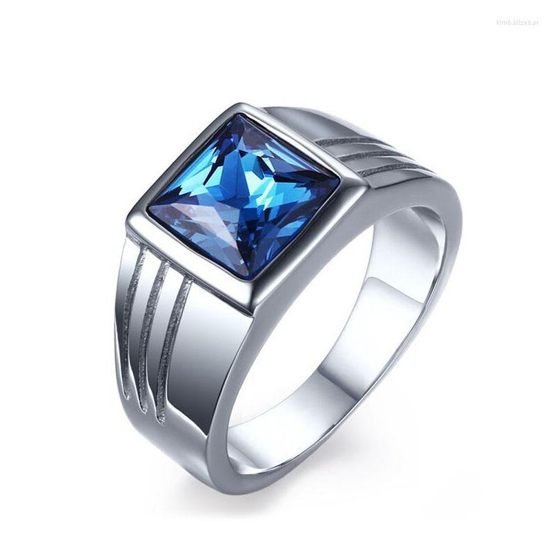 Wedding Rings Blue CZ Zircon Engagement Band Ring For Men Silver-color Stainless Steel High Quality 
Wedding Rings Blue CZ Zircon Engagement Band Ring For Men Silver-color Stainless Steel High Quality