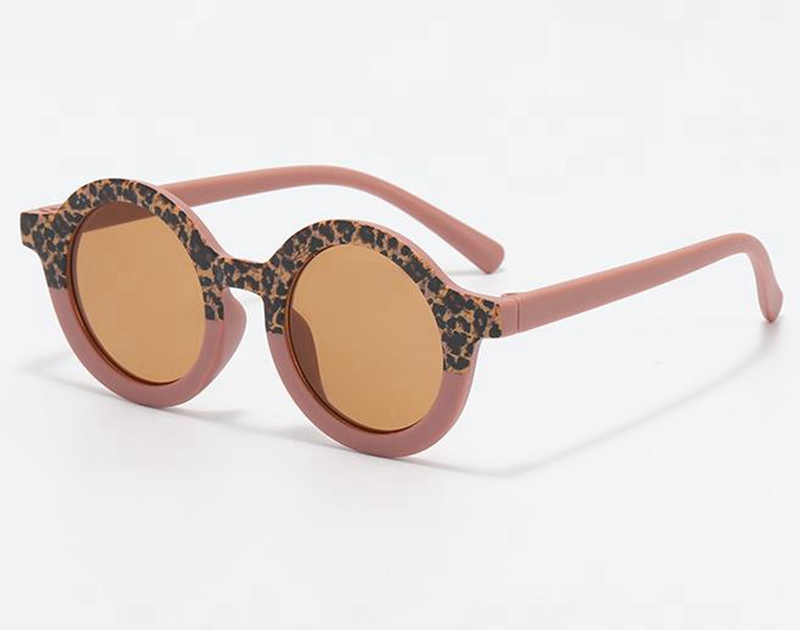 Round Sunglasses Leopard Girls Sun Glasses UV400 Protection Children Eyeglasses Boys Beach Eyewear Summer Kids Accessories 5 Colors Wholesale DW6831 Z
