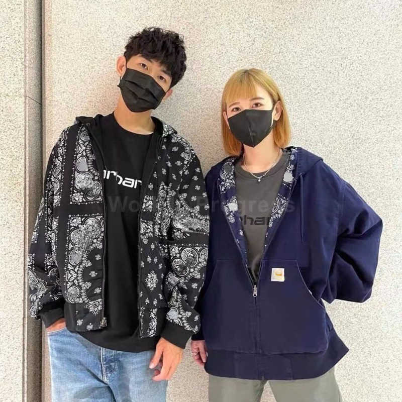 designer jacket double-sided washed cardigan hooded coat men women American cashew flower work clothes couple hoodie, Reversible-black
designer jacket double-sided washed cardigan hooded coat men women American cashew flower work clothes couple hoodie, Reversible-black