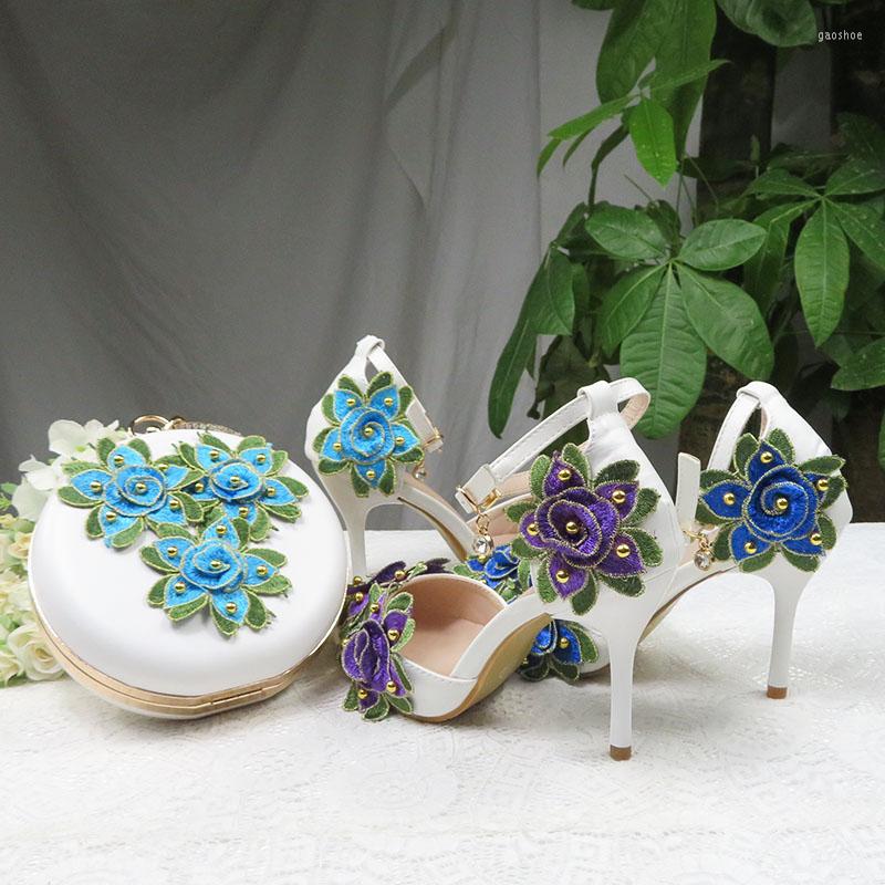 Sandals Flower Wedding Shoes With Matching Bags High Heel Pointed Toe Ankle Strap Summer Party Shoe And Bag Set Woman, Blue
Sandals Flower Wedding Shoes With Matching Bags High Heel Pointed Toe Ankle Strap Summer Party Shoe And Bag Set Woman, Blue