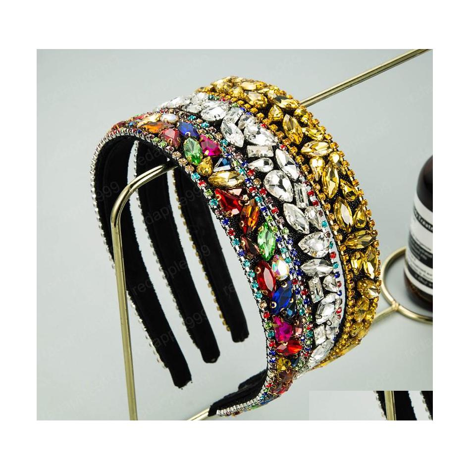Headbands Luxury Korean Geometric Crystal Headband Elegant Color Rhinestone Beaded Hairband Girl Party Hair Accessory Headpiece Drop Dhyol 
Headbands Luxury Korean Geometric Crystal Headband Elegant Color Rhinestone Beaded Hairband Girl Party Hair Accessory Headpiece Drop Dhyol