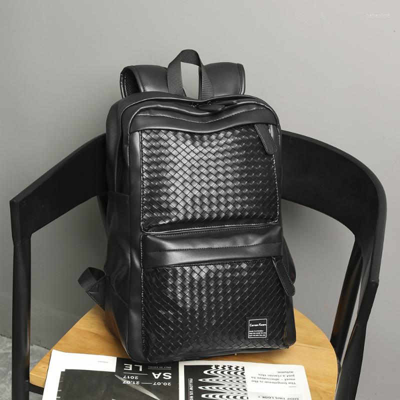Backpack Fashion Men Luxury Braided Leather Men's Business Travel Laptop Male High Capacity School Bag, Black
Backpack Fashion Men Luxury Braided Leather Men's Business Travel Laptop Male High Capacity School Bag, Black