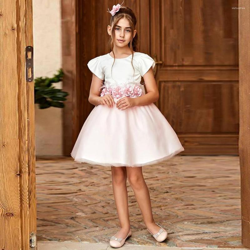 Girl Dresses Simple Flower White And Pink O-Neck Feathers A-Line Mini Princess Gown Baby Birthday Robe Ceremonie Fille, Green
Girl Dresses Simple Flower White And Pink O-Neck Feathers A-Line Mini Princess Gown Baby Birthday Robe Ceremonie Fille, Green