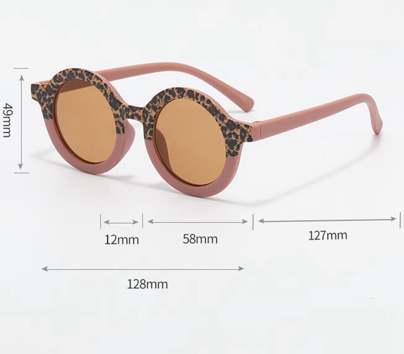 Round Sunglasses Leopard Girls Sun Glasses UV400 Protection Children Eyeglasses Boys Beach Eyewear Summer Kids Accessories 5 Colors Wholesale DW6831 Z