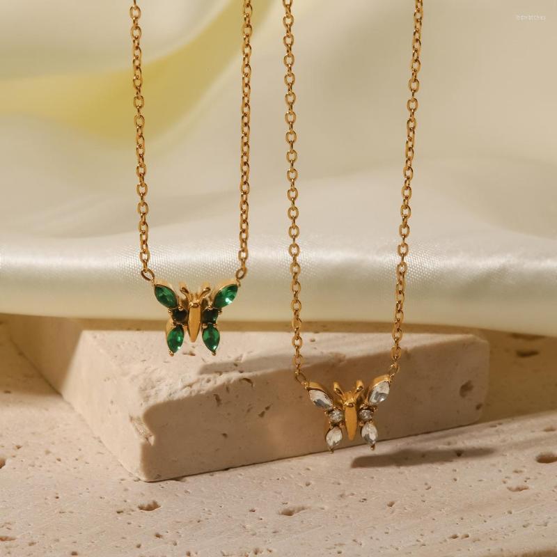 Pendant Necklaces Butterfly Inlaid Green/White Zircon Necklace Pendants And For Women Man Jewelry Male Men Men's Woman Couple
Pendant Necklaces Butterfly Inlaid Green/White Zircon Necklace Pendants And For Women Man Jewelry Male Men Men's Woman Couple