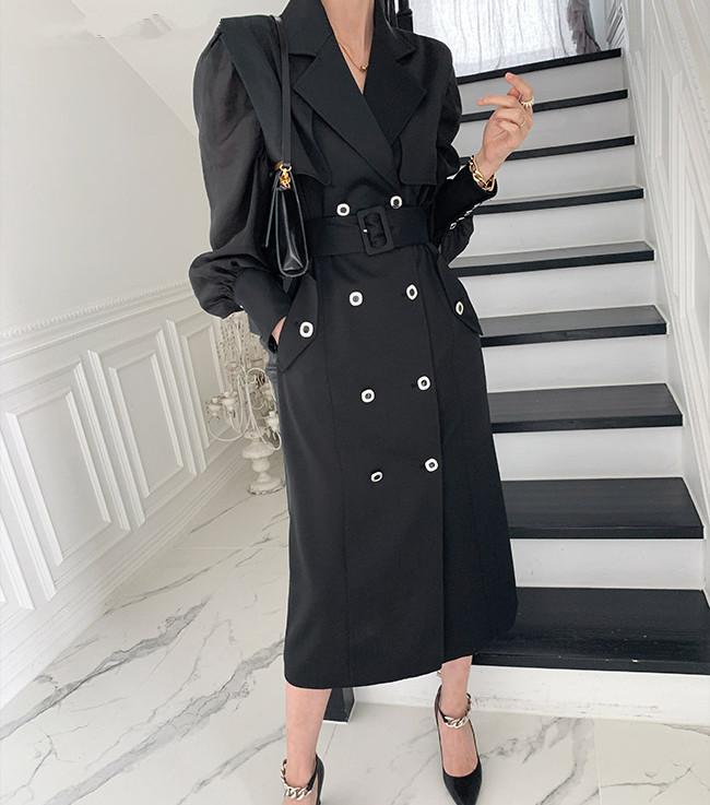 Casual Dresses Elegant Loose Double-breasted Dress Woman Autumn Black Solid Party Vestidos Business Runway Vintage Clothing Chic, Picture color
Casual Dresses Elegant Loose Double-breasted Dress Woman Autumn Black Solid Party Vestidos Business Runway Vintage Clothing Chic, Picture color