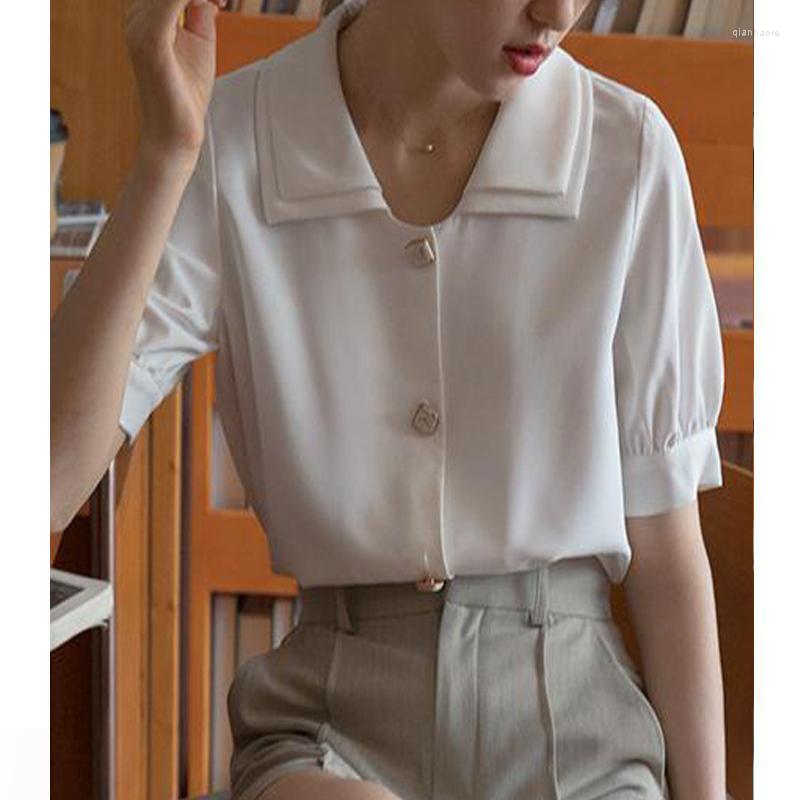 Women' Blouses Elegant Vintage Sweet Chic Women Blouse Summer Fashion White Office Lady Simple Single Breasted Short Sleeve Shirts Blusas
Women' Blouses Elegant Vintage Sweet Chic Women Blouse Summer Fashion White Office Lady Simple Single Breasted Short Sleeve Shirts Blusas