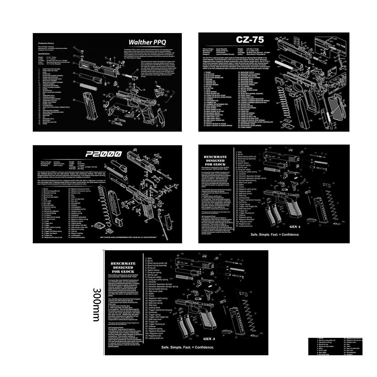 Others Tactical Accessories Gun Cleaning Rubber Mat With Parts Diagram And Instructions Armorers Bench Mouse Pad Drop Delivery Gear Dh7Oj, Black
Others Tactical Accessories Gun Cleaning Rubber Mat With Parts Diagram And Instructions Armorers Bench Mouse Pad Drop Delivery Gear Dh7Oj, Black