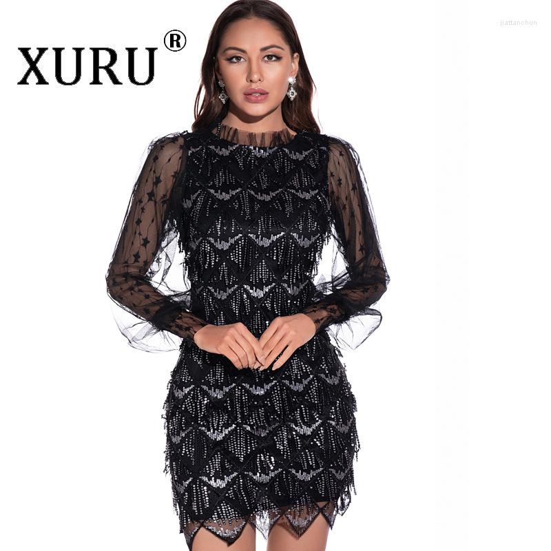 Casual Dresses XURU European And American Women' Fringed Dress Embroidered Sequin Sexy Mesh Long-sleeved, Black
Casual Dresses XURU European And American Women' Fringed Dress Embroidered Sequin Sexy Mesh Long-sleeved, Black