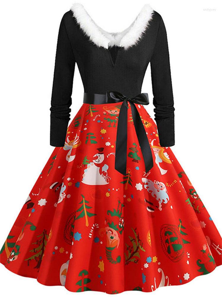 Casual Dresses 2023 Harajuku Retro Christmas Costumes Party Dress Women Long Sleeve V Neck Fur Collar 1950s Vintage Winter Sundress
Casual Dresses 2023 Harajuku Retro Christmas Costumes Party Dress Women Long Sleeve V Neck Fur Collar 1950s Vintage Winter Sundress