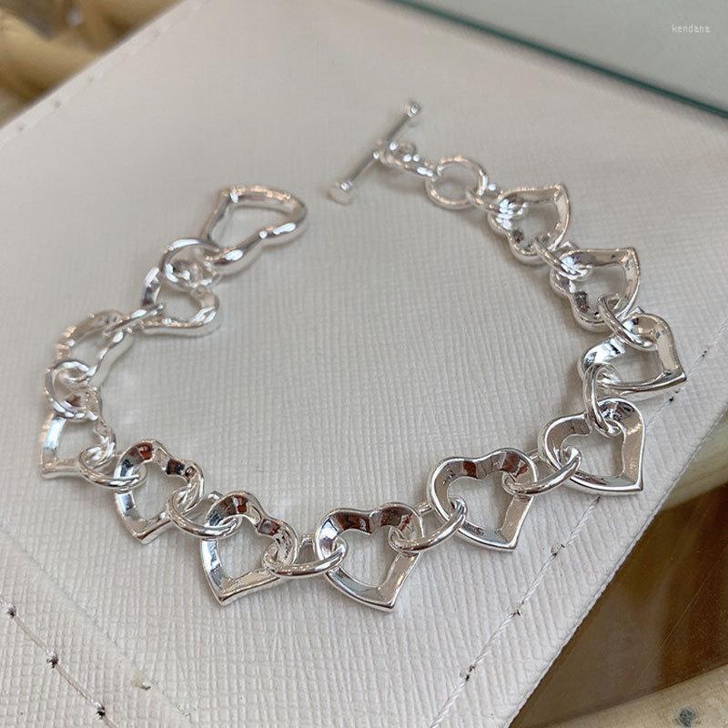 Link Bracelets LIVVY Silver Color Hollow Out Heart-Shape Chain Fashion Trend Simple Temperament Jewelry Party
Link Bracelets LIVVY Silver Color Hollow Out Heart-Shape Chain Fashion Trend Simple Temperament Jewelry Party