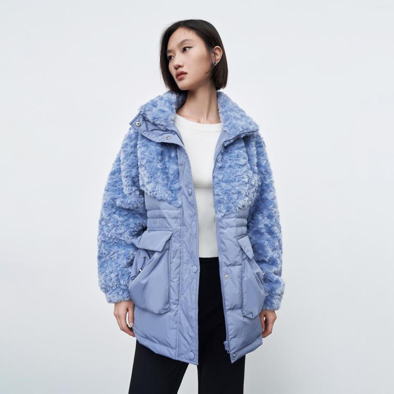 Women' Trench Coats Spring Coat Temperament Aging Lamb Plush Splice Large Pocket Waist Closing Down Women' Wear, Blue
Women' Trench Coats Spring Coat Temperament Aging Lamb Plush Splice Large Pocket Waist Closing Down Women' Wear, Blue