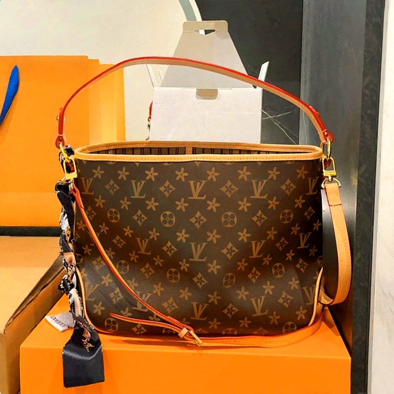 Luxurys handbag Luxury designer bags Big flower color matching bag women's leather handbags louise Purse vutton viuton Bag