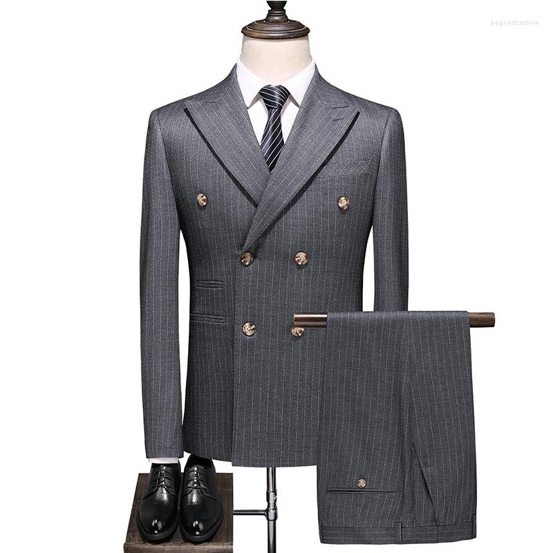 Men' Suits Men' Double-breasted Striped Suit Gary Classic Gray Wedding 3 Stylish Slim Clothing Homme Mariage Business
Men' Suits Men' Double-breasted Striped Suit Gary Classic Gray Wedding 3 Stylish Slim Clothing Homme Mariage Business