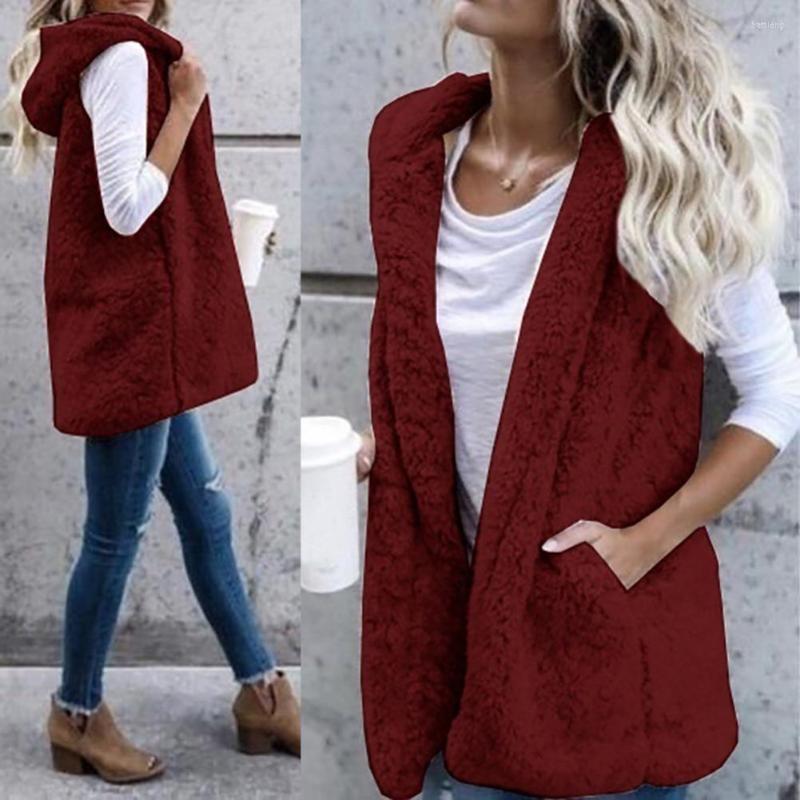 Women' Vests Casual Women Autumn Winter Solid Color Fleece Pockets Hooded Warm Vest Waistcoat, Beige
Women' Vests Casual Women Autumn Winter Solid Color Fleece Pockets Hooded Warm Vest Waistcoat, Beige