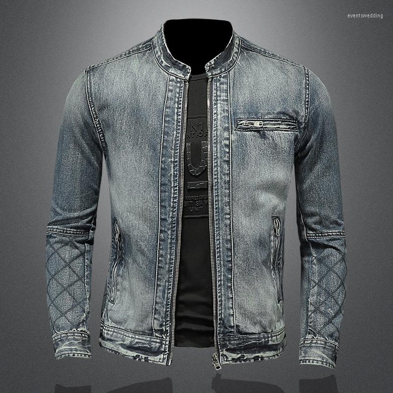 Men's Jackets Blue Men's Vintage High Quality Motorcycle Biker Jacket Fashion Streetwear Zipper Stand Collar Denim Coat Embroidery Jeans
Men's Jackets Blue Men's Vintage High Quality Motorcycle Biker Jacket Fashion Streetwear Zipper Stand Collar Denim Coat Embroidery Jeans