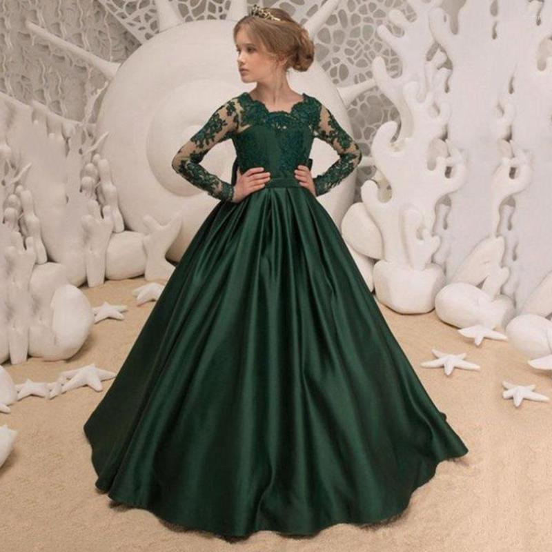 Girl Dresses Dark Green Ball Gown Toddler Flower Girls Long Sleeves Bow Backless Lace Birthday Costumes Pography Customised, Gold
Girl Dresses Dark Green Ball Gown Toddler Flower Girls Long Sleeves Bow Backless Lace Birthday Costumes Pography Customised, Gold