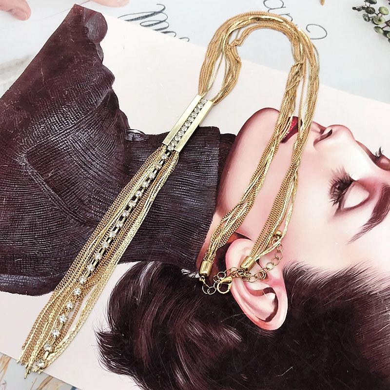 Chains Necklace Rhinestone Long Tassel Multi Punk Jewelry For Women's Accessories
Chains Necklace Rhinestone Long Tassel Multi Punk Jewelry For Women's Accessories