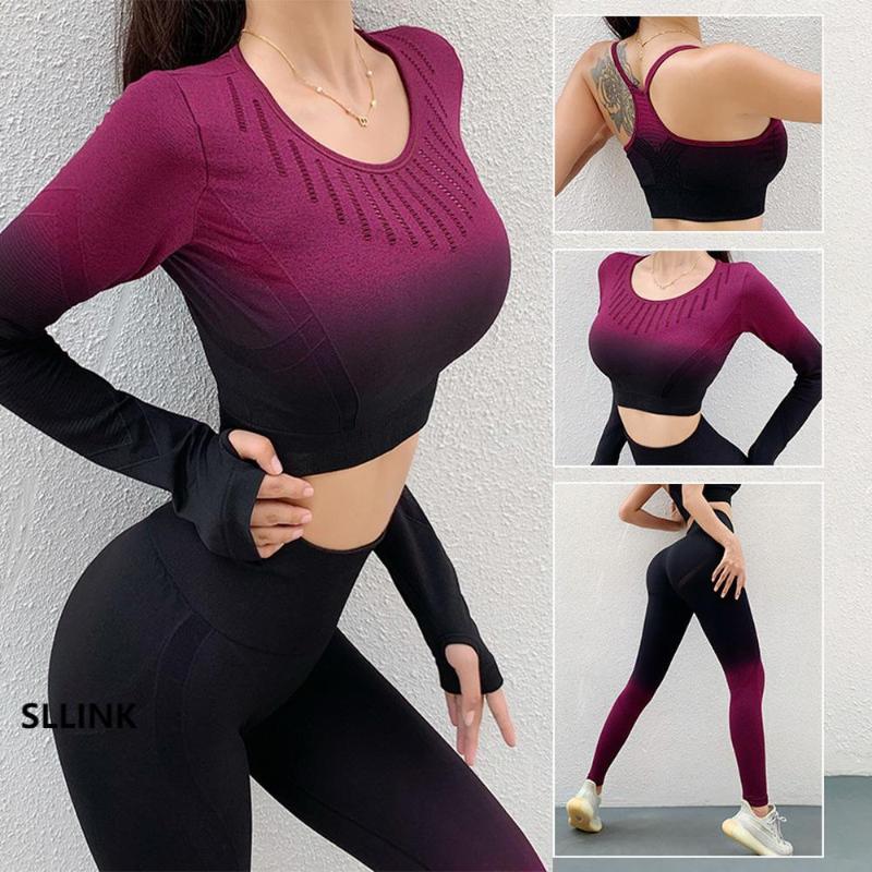 Active Sets Ombre Yoga Set Seamless Suit Women Fitness Outfit Workout Long Sleeve Top Leggings Gym Clothing Sportswear Sports Suits, Blue
Active Sets Ombre Yoga Set Seamless Suit Women Fitness Outfit Workout Long Sleeve Top Leggings Gym Clothing Sportswear Sports Suits, Blue