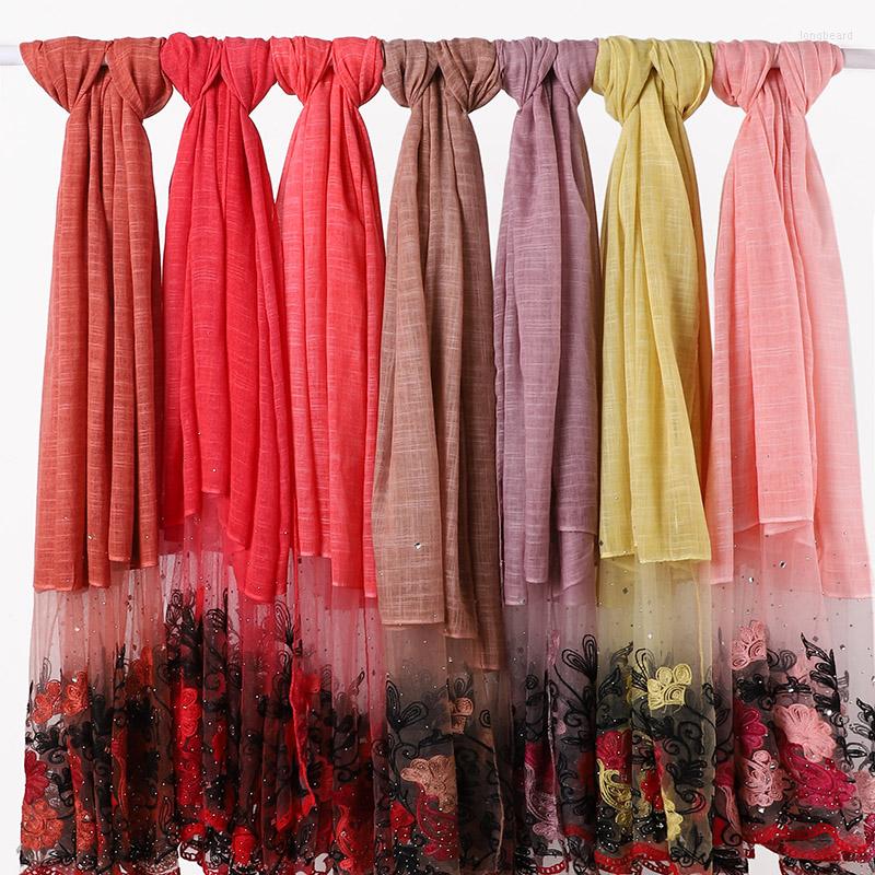 Scarves 2023 Fashion Women Muslim Hijab Scarf With Lace Rhinestones Flower Embroidery Long Shawls Plain Soft Turban Head Wraps
Scarves 2023 Fashion Women Muslim Hijab Scarf With Lace Rhinestones Flower Embroidery Long Shawls Plain Soft Turban Head Wraps