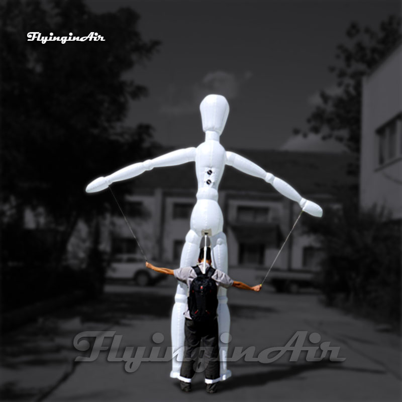 3.5m Artistic Giant Walking Inflatable Mannequin Puppet Parade Costume Human Model Controlled Blow Up Dummy Suit For Stage Show