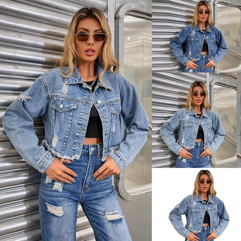 Women's Jackets Autumn Women Ripped Denim 2023 Vintage Casual Short Jean Jacket Long Sleeve High Street Female Coat Streetwear, Blue
Women's Jackets Autumn Women Ripped Denim 2023 Vintage Casual Short Jean Jacket Long Sleeve High Street Female Coat Streetwear, Blue