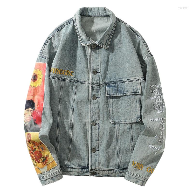 Men's Jackets Embroidery Denim Jacket Men Hip Hop Casual Loose Jean Printed Oversized Patchwork Coat Streetwear Harajuku Jaquetas, Blue
Men's Jackets Embroidery Denim Jacket Men Hip Hop Casual Loose Jean Printed Oversized Patchwork Coat Streetwear Harajuku Jaquetas, Blue